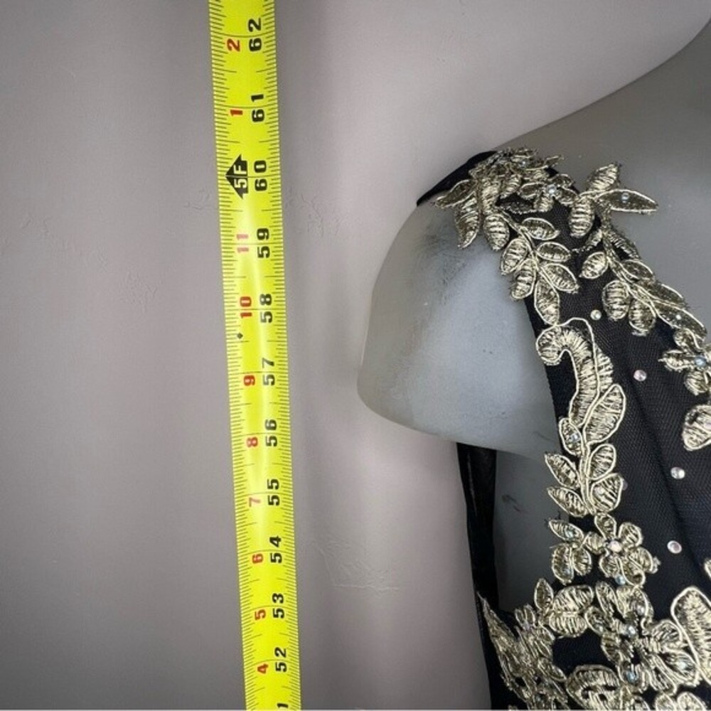 Blondie Nites by Stacy Sklar Juniors 11 Long Black & Gold‎ Long Gown Formal Prom - Picture 4 of 15
